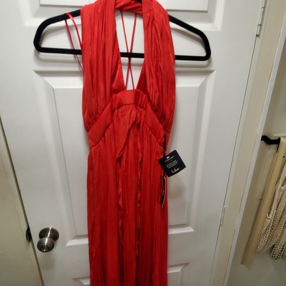 NWT Lulus Red Party Prom Wedding Guest Formal Long Maxi Dress Strappy Open Back - Picture 5 of 7